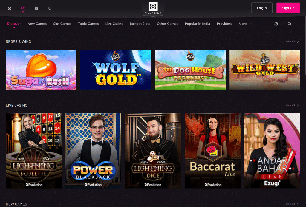 PlayGrand Casino homepage