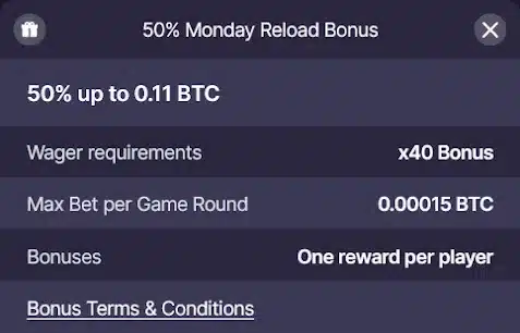 bitstarz reload bonus